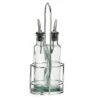 TableCraft H918N Gemelli 8.5 Oz. Glass Bottle Set With Chrome Rack