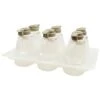TableCraft 484 Salad Dressing Dispenser Set With Beige Tops - 6 / ST