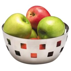 American Metalcraft SB1 8" Round Checkered Cutout S/S Bowl