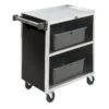 Vollrath® 97181 S/S Enclosed 3-Shelf Vinyl Finish Bussing Cart