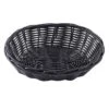 TableCraft 2471 Black 7" X 5" Oval Woven Plastic Basket - Dozen