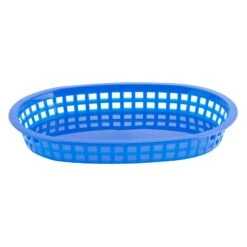 TableCraft 1076BL Royal Blue Oval Chicago Platter Basket - Dozen