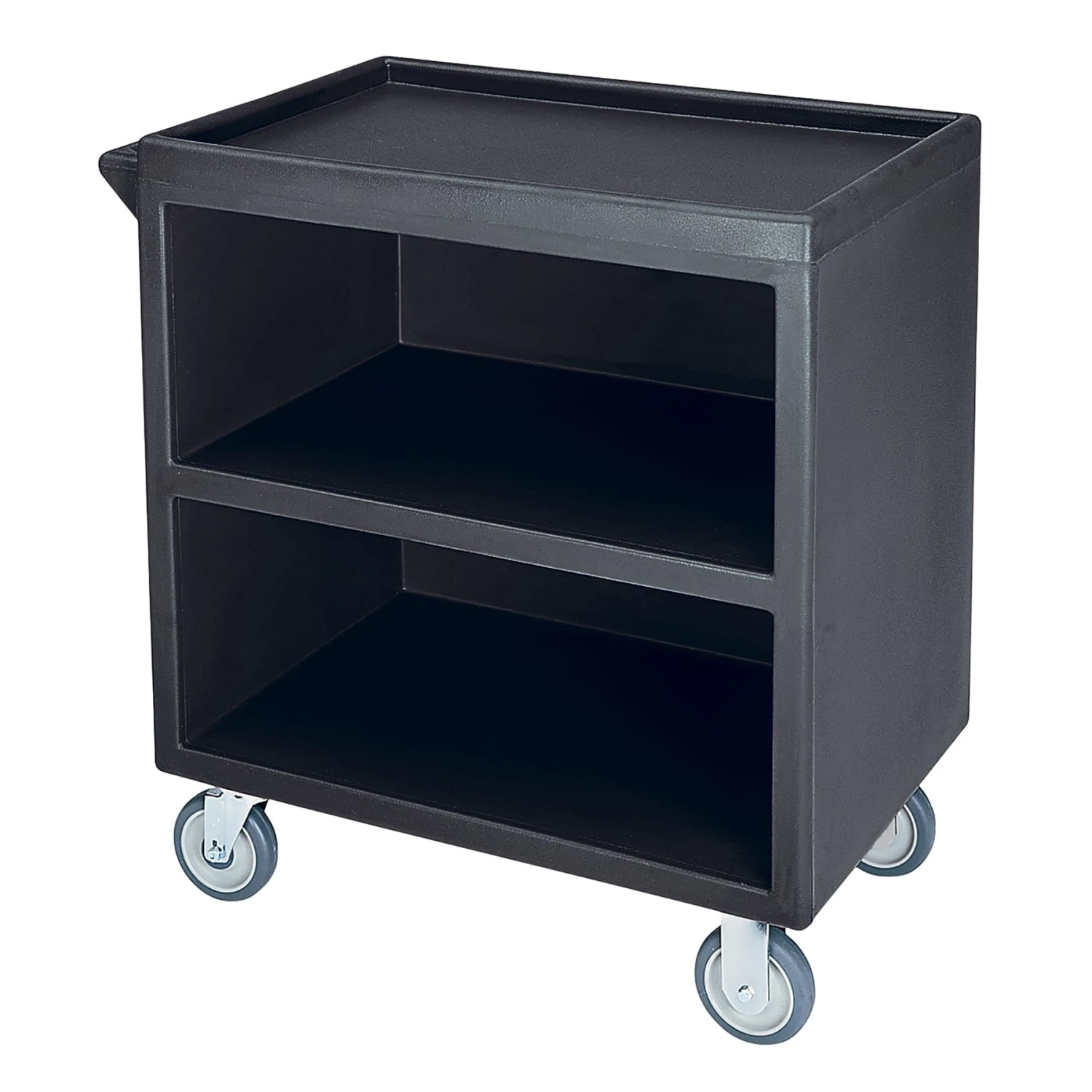 Cambro BC330110 Black 33-1/8 X 34-5/8 Closed Side 3-Shelf Service Cart