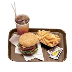 Cambro 1014FF167 Brown 10" X 14" Fast Food Tray - 24 / CS