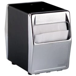 Traex 6509-06 Blk / Chrome 2-Sided Tabletop Napkin Dispenser