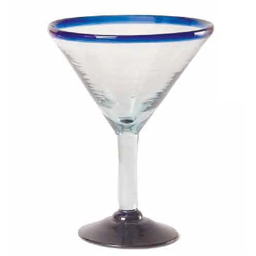Orion Trading G266-CR 15 Oz. Cobalt Rim Margarita Glass - 6 / CS