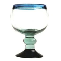 Aztecas Design 245L 20 Oz. Cobalt Rim Chabela Glass - 12 / CS