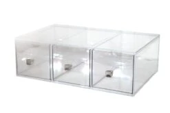 Cal-Mil 1479 Clear 19" X 13" 3 Drawer Bread Box Display