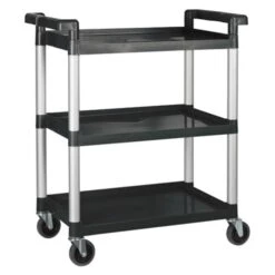 Winco® UC-35K Black 33.25 X 17 X 37.5" 3-Tier Utility Cart
