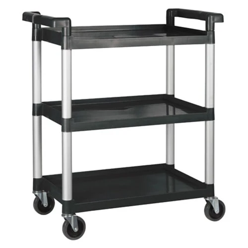 Winco® UC-35K Black 33.25 X 17 X 37.5" 3-Tier Utility Cart