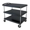 Metro MY2636-35BL MyCart Black 27-11/16 X 40-1/4" 3-Shelf Cart