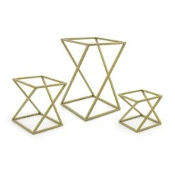 FOH BRI005GOI28 B3" Matte Brass Twist Risers - Set