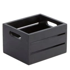 American Metalcraft WCBL7 Black 7.5 X 6.25 X 4.75" Wood Caddy
