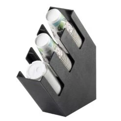 Cal-Mil 2048-3 Black 3-Section Cup / Lid Organizer