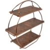 Dalebrook TS3000RW 3-Tier Copper Wire / Rustic Wood Tea Stand