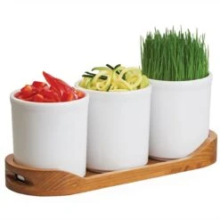 Cal-Mil 3647-32-99 Madera Serving / Display Tray With 32 Ounce Jars