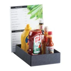 Cal-Mil 3729-13 Black Plastic Menu / Condiment Holder
