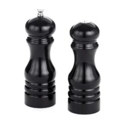 American Metalcraft PMSBL62 Wood Black 6 In Salt & Pepper Mill Set