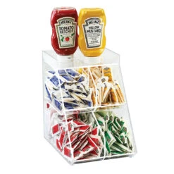 Cal-Mil 3643-4 Clear Plastic 4-Bin Condiment Holder