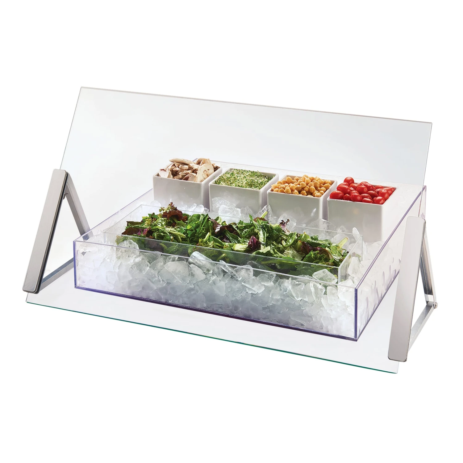 Cal-Mil 3478-3-39 Green Glass Portable 30" X 9" X 18" Sneezeguard