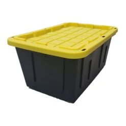 Centrex 27GBLKYW Tough Box Black 27 Gallon Tote With Yellow Lid