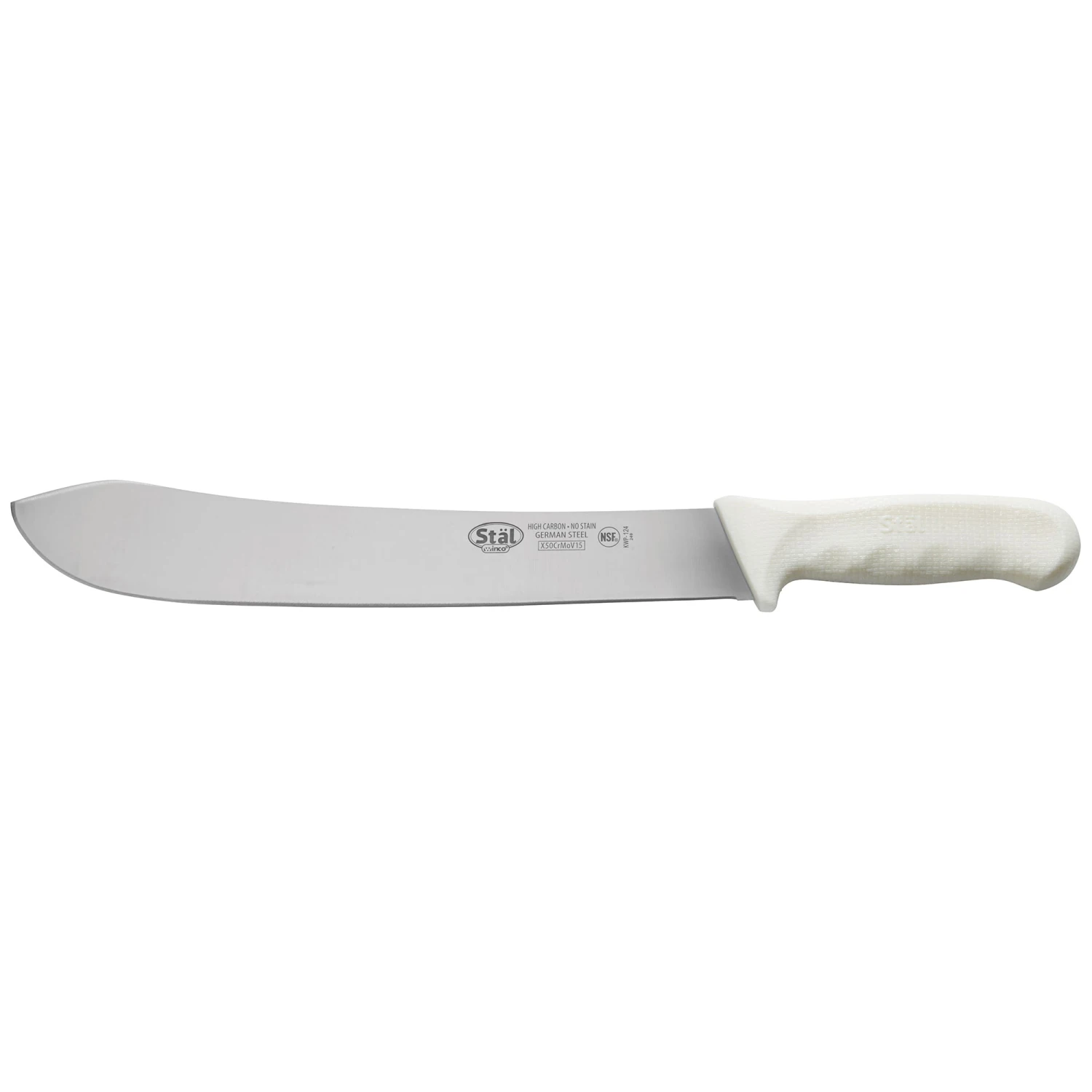 Winco KWP-124 White 12" Blade Butcher Knife