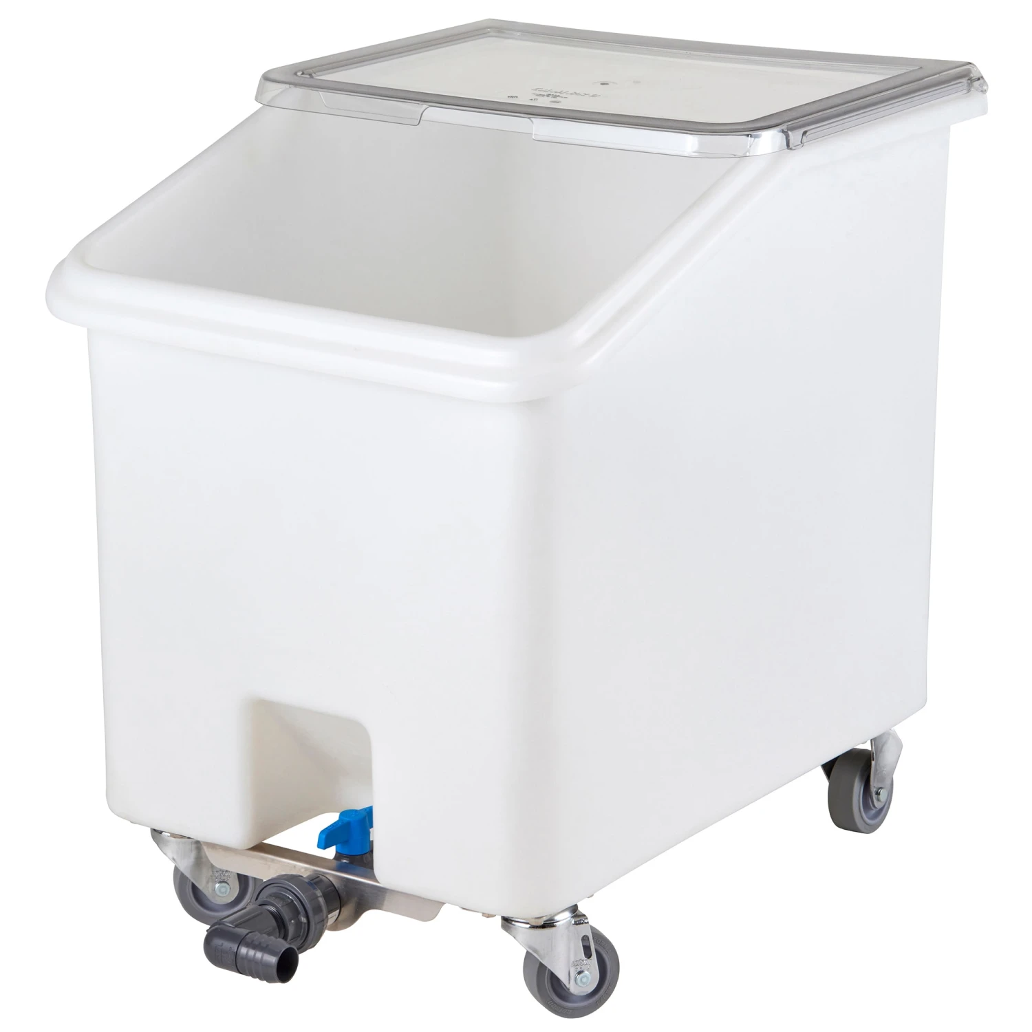 Cambro IBSD37148 White 37 Gallon Soak Tank With Slanted Top And Drain