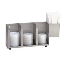 Diversified Metal CTLD-15A 3 Section Organizer With Straw Holder