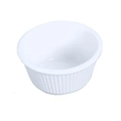 Thunder Group ML532W1 White Fluted 4 Ounce Melamine Ramekin - Dozen