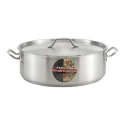 Winco SSLB-15 S/S 15 Quart Brazier With Cover