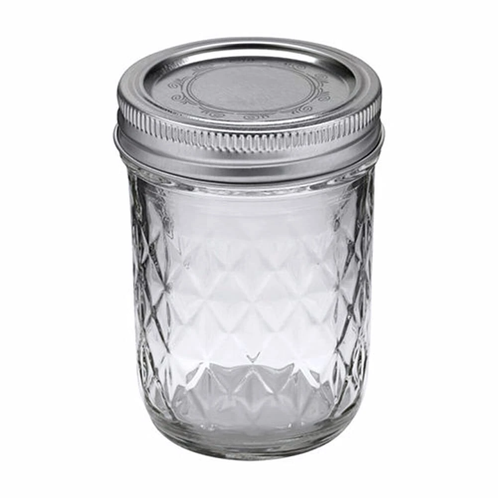 Berlin Packaging CJ660 Quilted Crystal 8 Ounce Mason Jar - 12 / CS