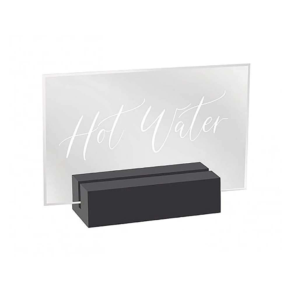Cal-Mil 22336-3-13 Acrylic/Black Base 3.5" X 1" X 2.5" Hot Water Sign