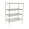 Winco VCS-1848 Chrome 18" X 48" X 72" 4 Tier Wire Shelving Set