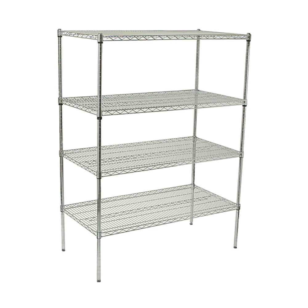 Winco VCS-1848 Chrome 18" X 48" X 72" 4 Tier Wire Shelving Set