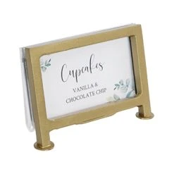 Cal-Mil 1262-90 Iron Frame 3-1/2 X 2 Card Holder With Gold Finish