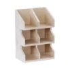 Cal-Mil 22455-6-113 Newport White Pine 6-Section Condiment Organizer