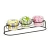 Cal-Mil 22602-16-13 3-Section Jar Holder W/ 3 Glass Jars