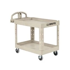 Rubbermaid FG450088 Beige 2-Shelf 39 X 18" Utility Cart