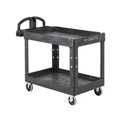 Rubbermaid FG450088BLA Black 2-Shelf 39" X 18" Utility Cart
