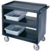 Cambro BC235110 Black Open Side 3-Shelf Service Cart