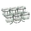 Cal-Mil 1809-13 Black Steel Frame Condiment Display With 6 Glass Cubes