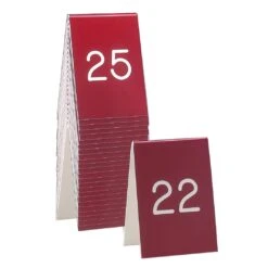 Cal-Mil 271B-1 Red/ White 3.5 X 5" Table Tent (No.26 To 50)